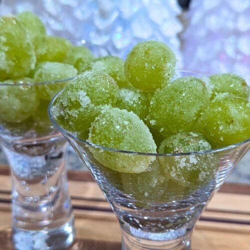 Prosecco Grapes in a Martini glasses
