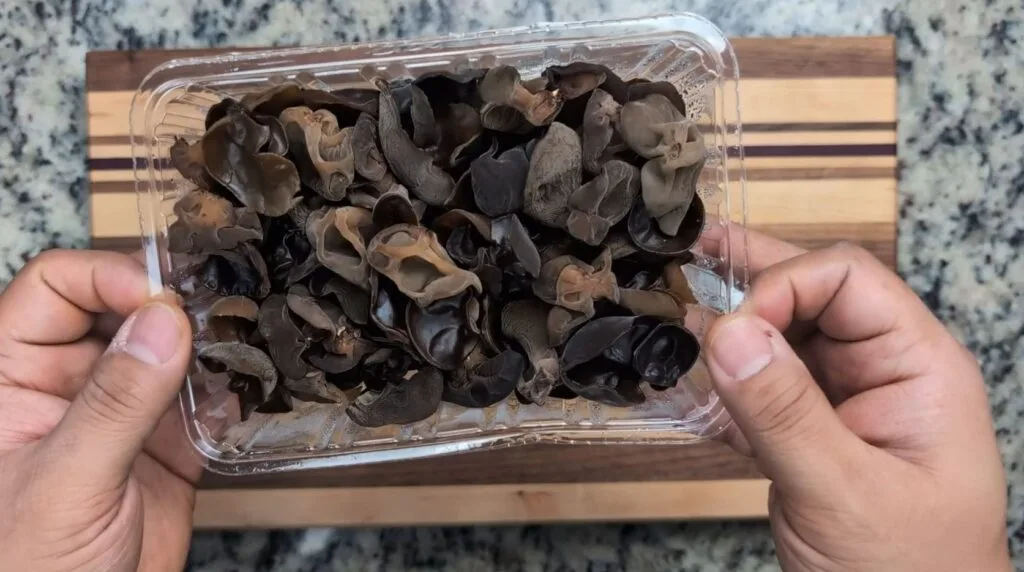 packets of fresh wood ear mushrooms