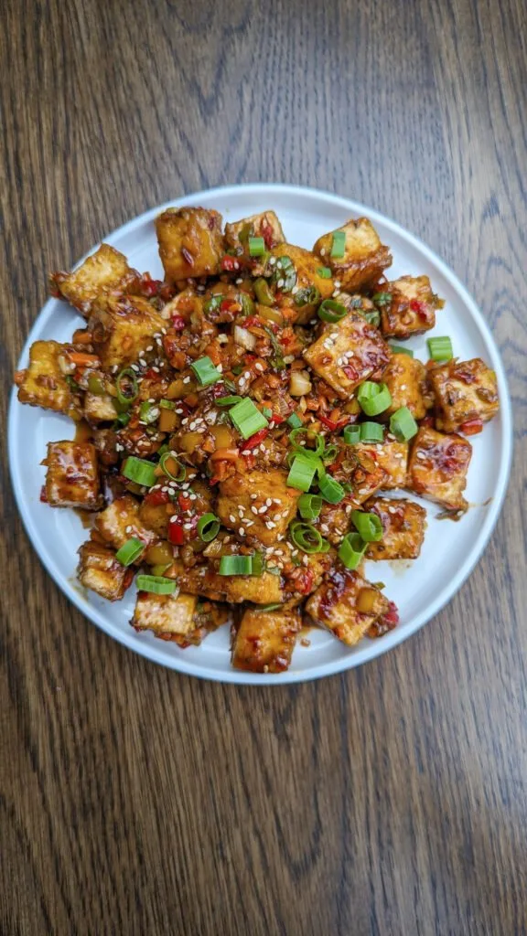 Spicy Chili Garlic Tofu Vertical