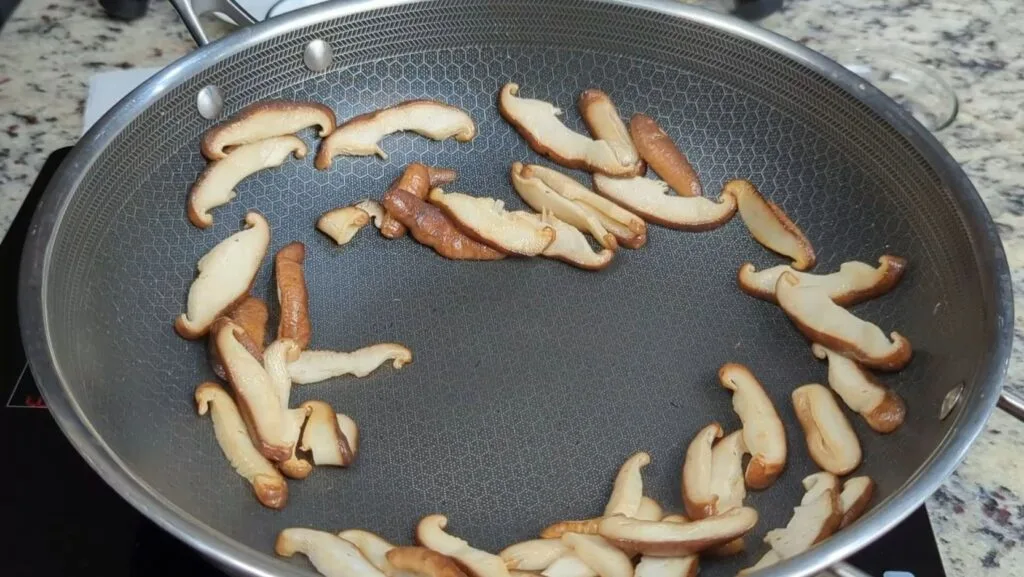Sautéed Mushrooms in a Wok