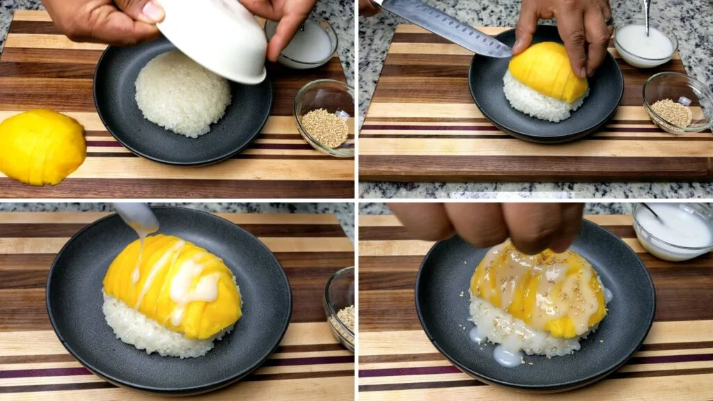 Plating Mango Sticky Rice
