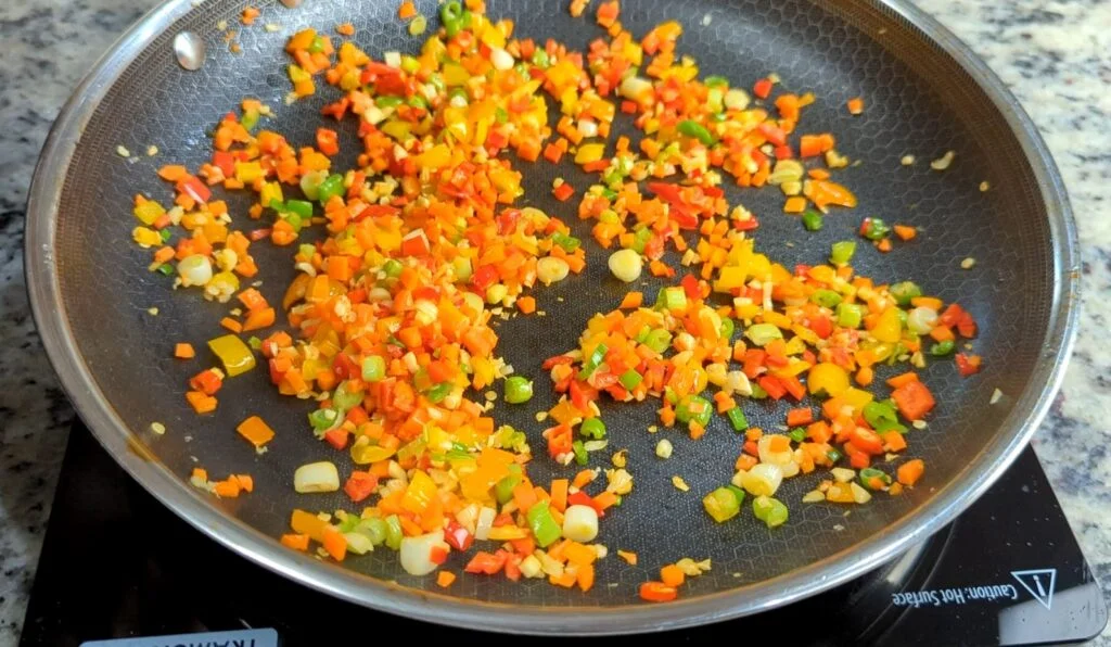 Veggies in a frying pan