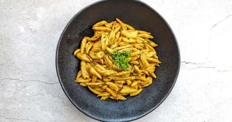 Scissor Cut Noodles Stir Fry