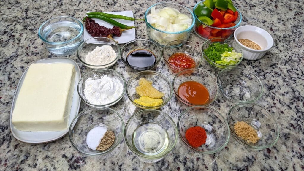 Ingredients to make Chili Paneer