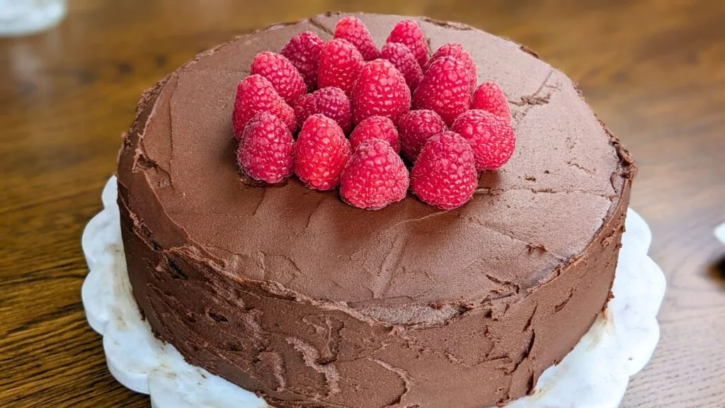 Chocolate Cake Round with Raspberry on top