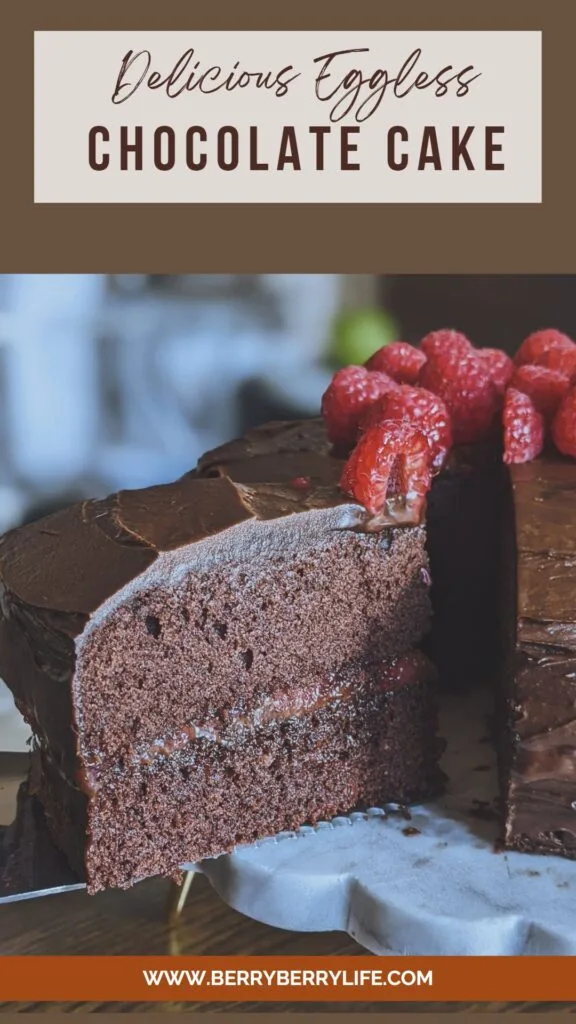 Eggless Chocolate cake Pinterest poster