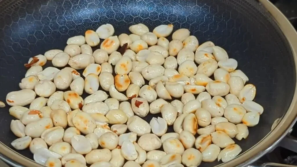 Toasting Peanuts on a hot pan