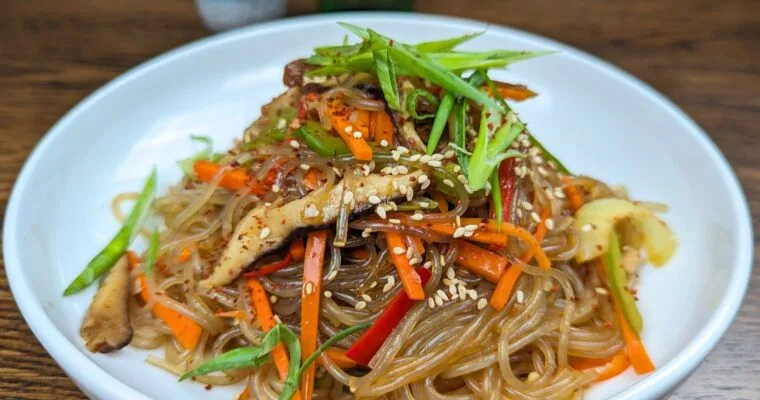 Japchae (Korean Glass Noodles Stir Fry)