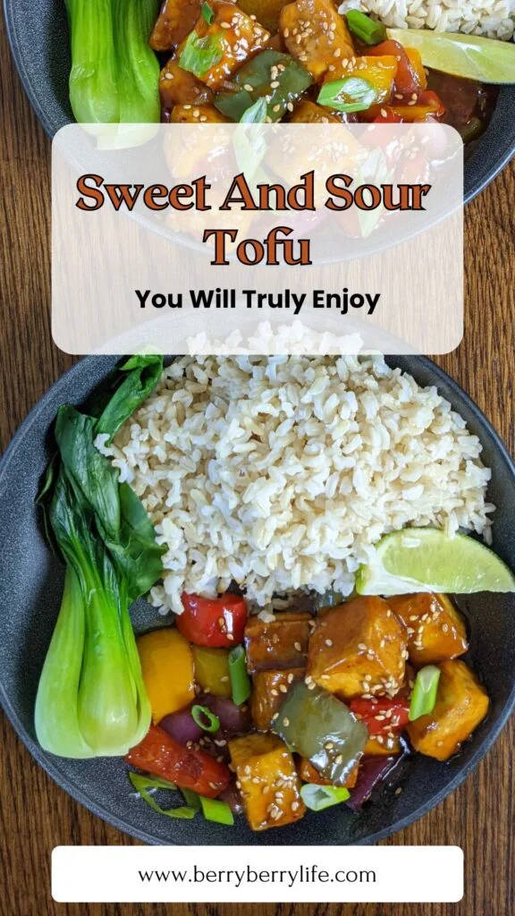 Sweet and Sour Tofu Vertical Pinterest poster