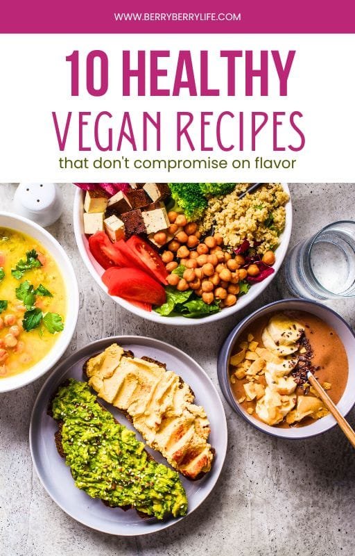 Vegan Recipes ebook cover page.