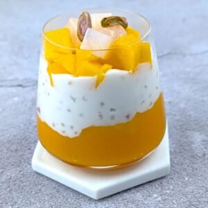 Mango Sago in a clear glass