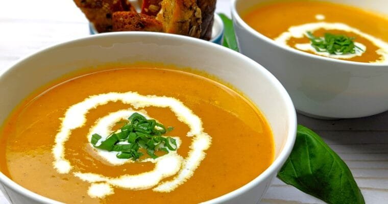 Roasted Tomato Soup with Crostini