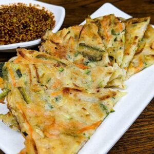 Zucchini Pancakes with dipping sauce