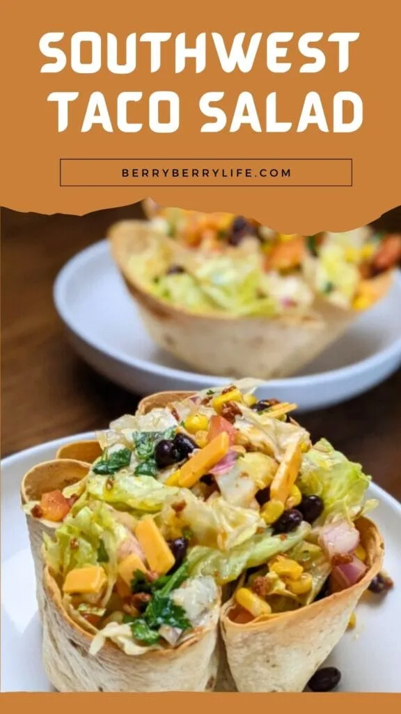 Southwest Taco Salad vertical poster for Pinterest