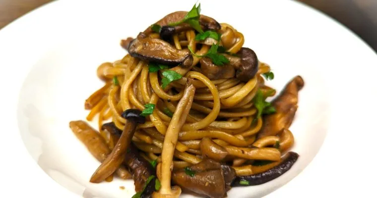 Mushroom Wafu Pasta with Soy Butter Sauce