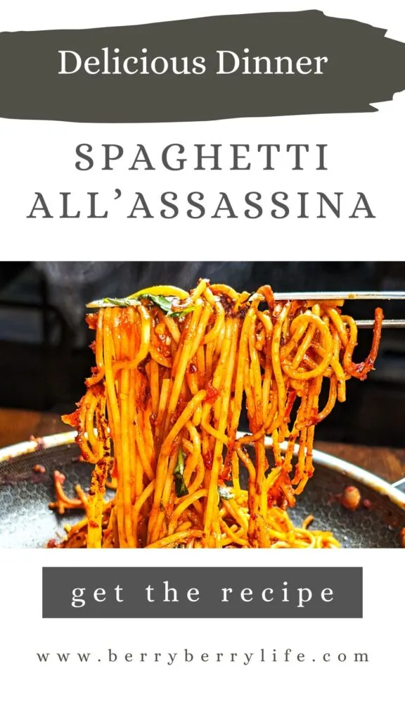 Spaghetti All'Assassina vertical poster for pinterest
