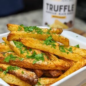 Air Fryer French Fries served in a white bowl