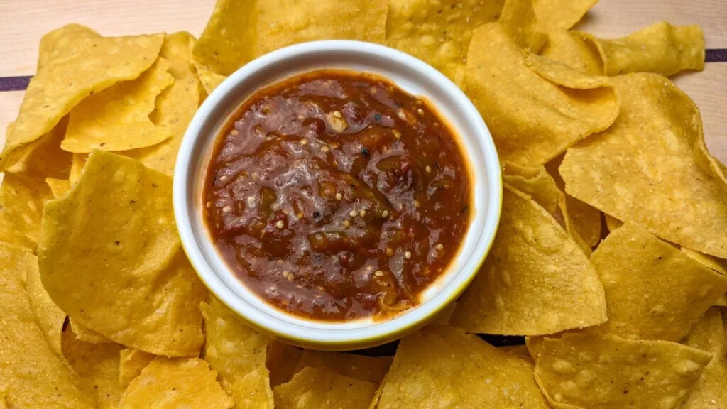 Serve Roasted Tomatillo Salsa with Chips