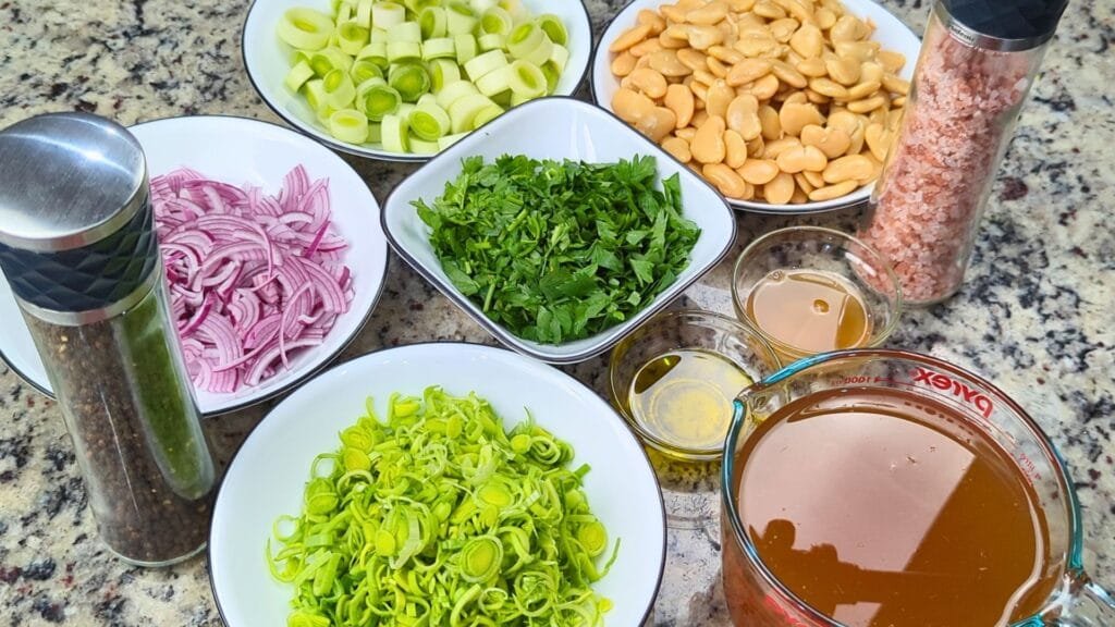 Leek Butter Bean Soup ingredients
