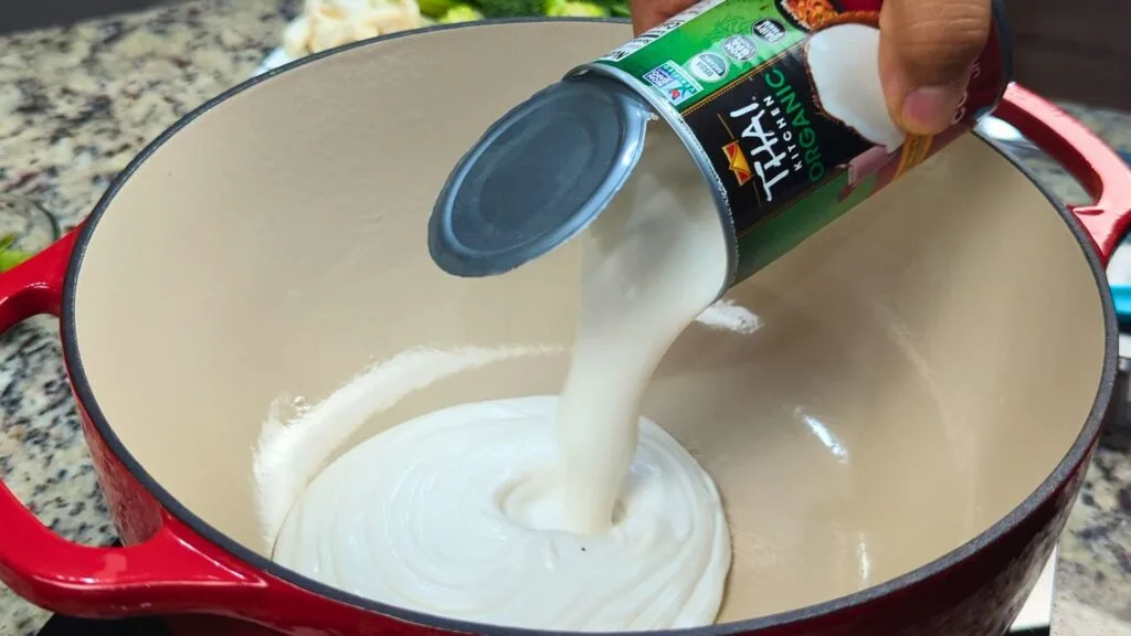 Adding Coconut Milk to hot Dutch oven