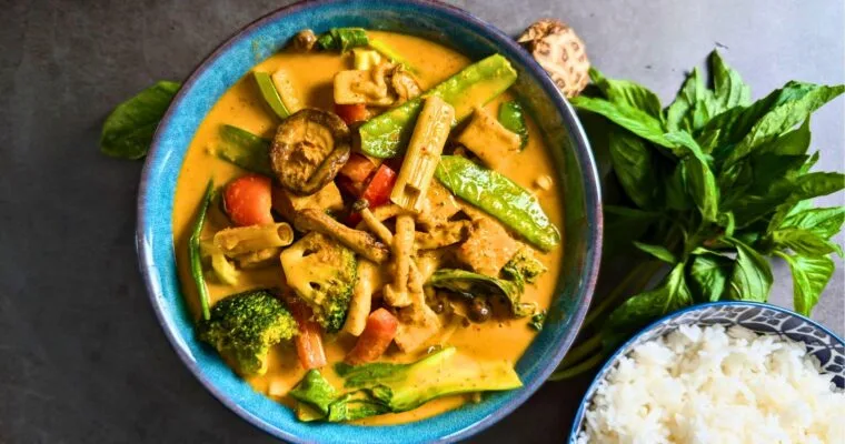 Vegan Panang Curry With Air Fried Tofu