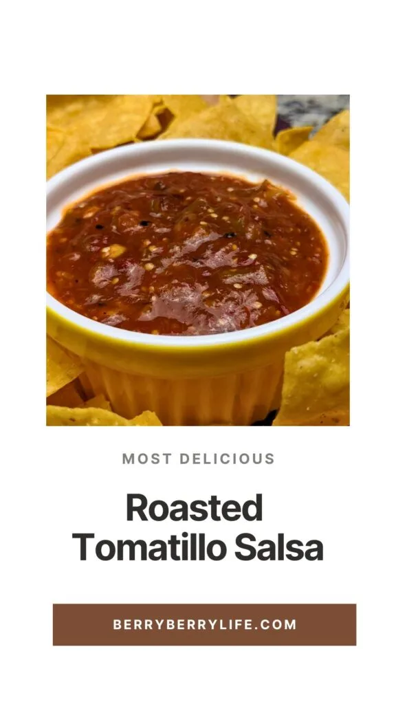 Roasted Tomatillo Salsa vertical Poster for pinterest