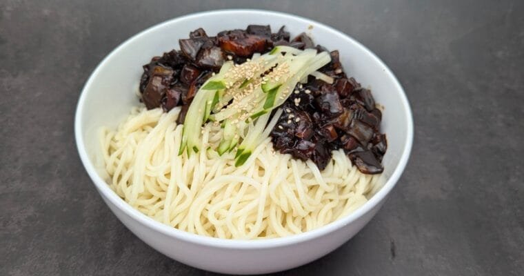 Vegan Jajangmyeon (Noodles in Black Bean Sauce)
