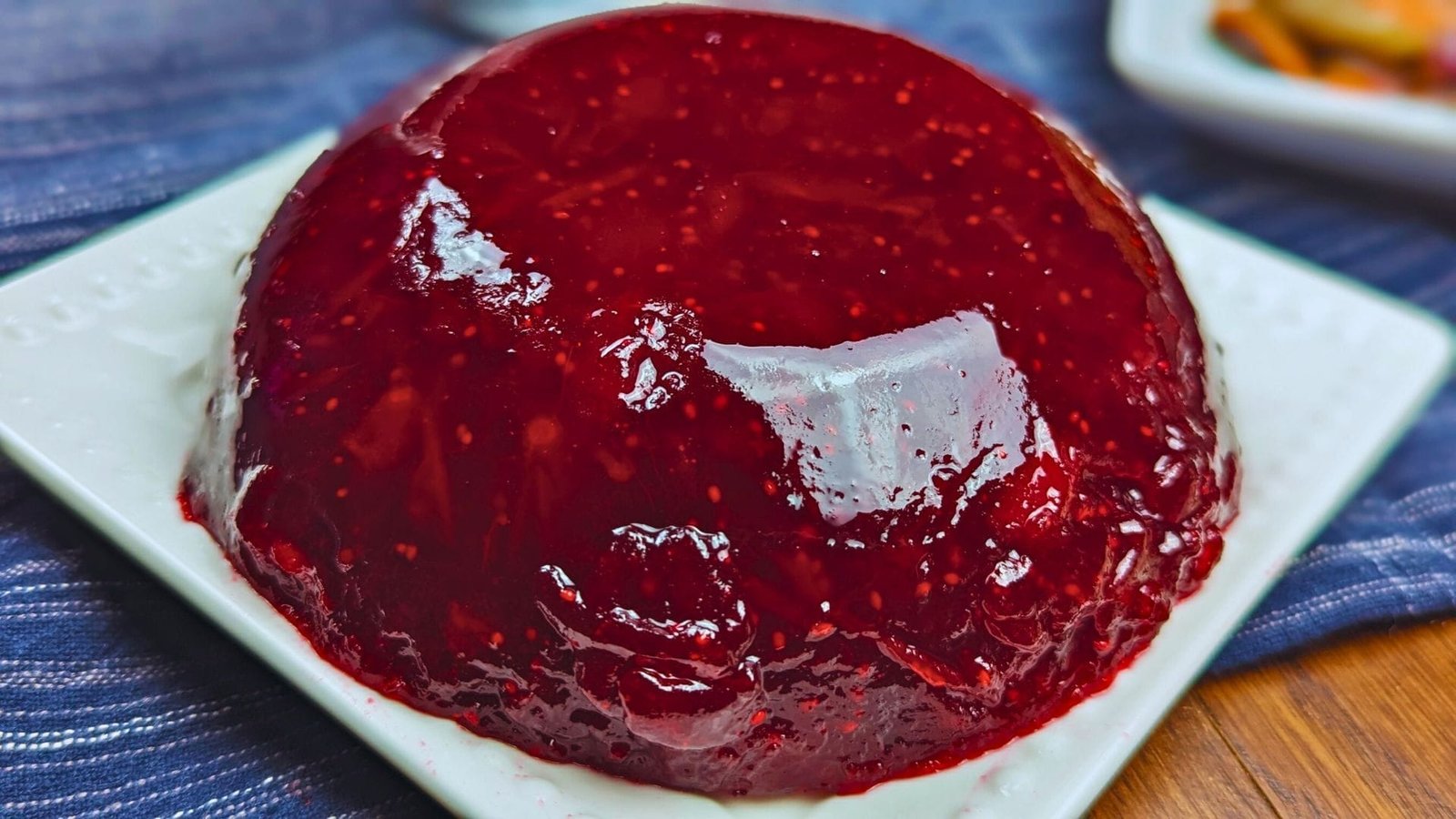 Homemade Cranberry Sauce served in a White plate