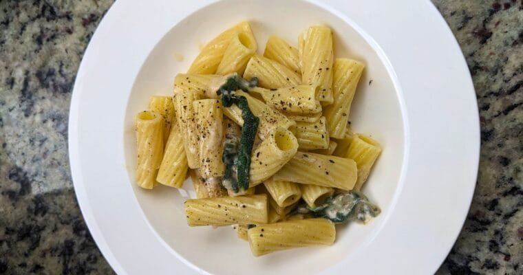 Brown Butter and Sage Pasta with Rigatoni