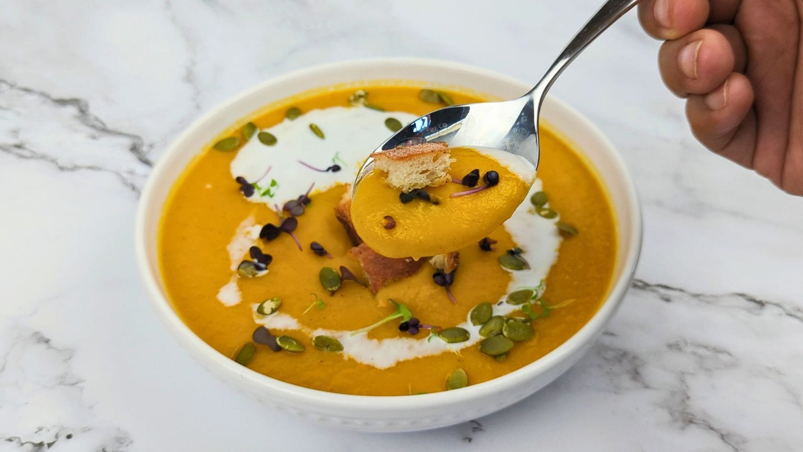 Roasted Butternut Squash Served in a White Bowl