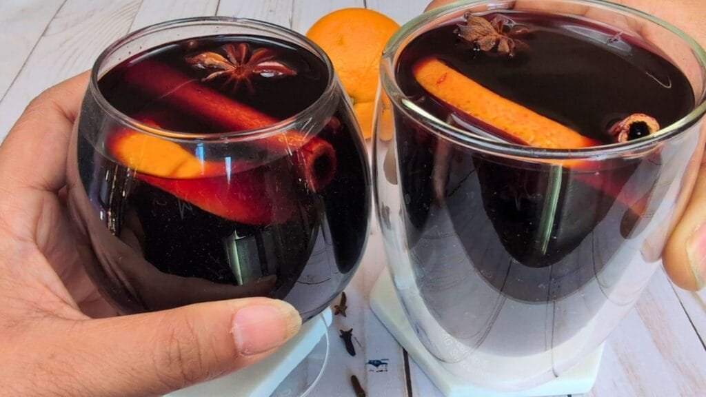 enjoying Glühwein