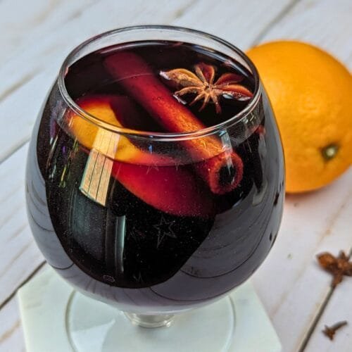 Gluhwein served in a glass