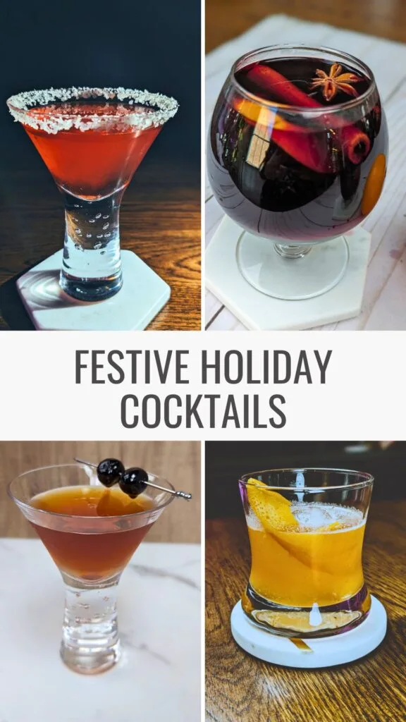 Festive Holiday Cocktails vertical image for Pinterest