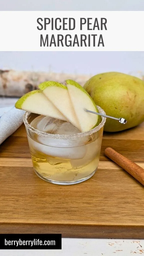 Spiced Pear Margarita vertical image for Pinterest