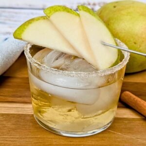 Spiced Pear Margarita served in a glass