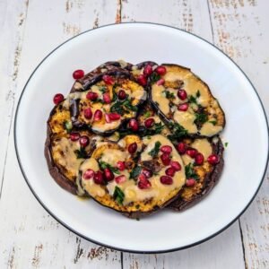 Spicy Eggplant with Miso Tahini Sauce