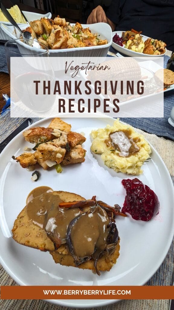 Best Thanksgiving Vegetarian Recipes vertical image for Pinterest