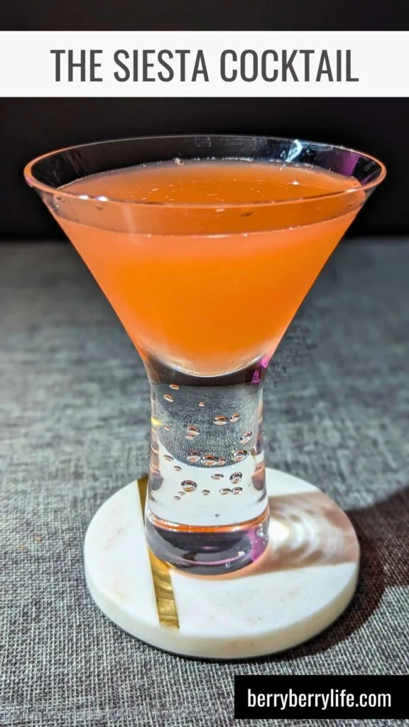 The Siesta Cocktail vertical poster for Pinterest