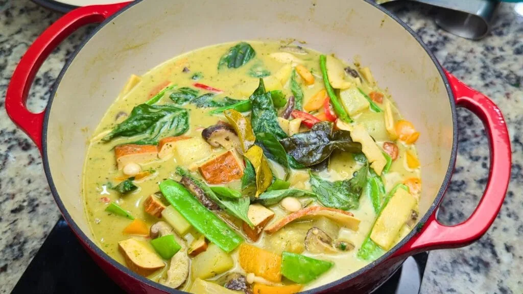 Vegan Green Curry is ready