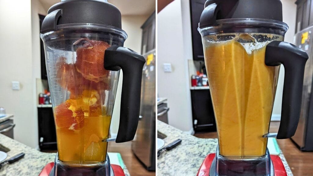Making puree in the Vitamix