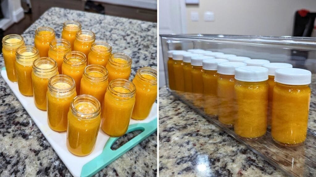 juice is in individual glass jars