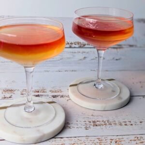 Pomelo Glow served in a coupe glasses