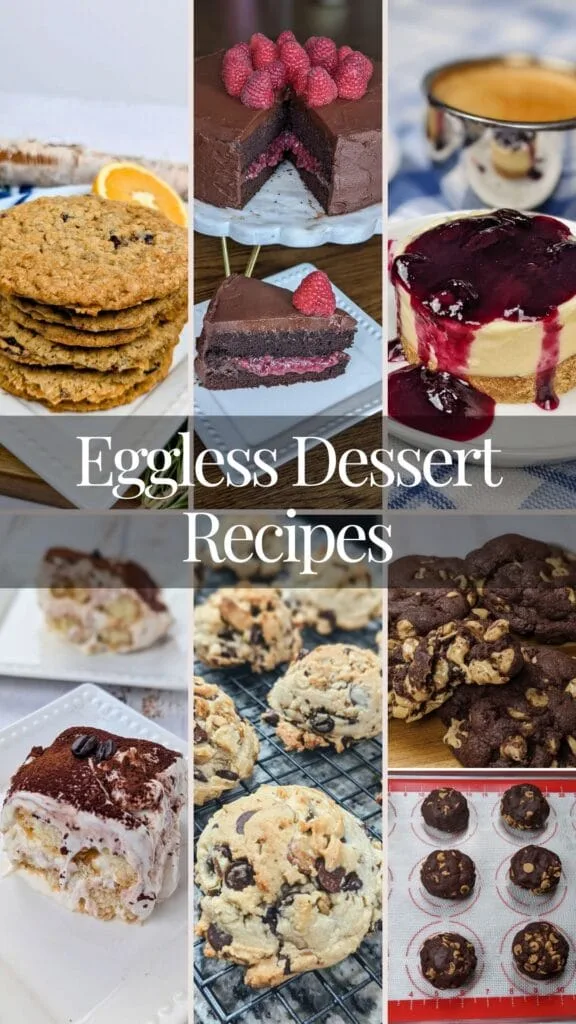 Eggless Dessert Recipes vertical poster for Pinterest