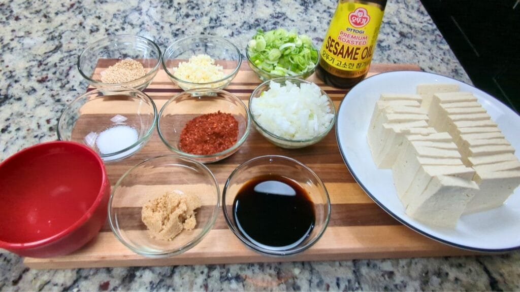 Spicy Braised Tofu Ingredients