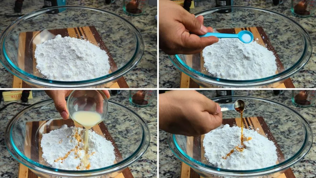 Mixing ingredients for Icing 
