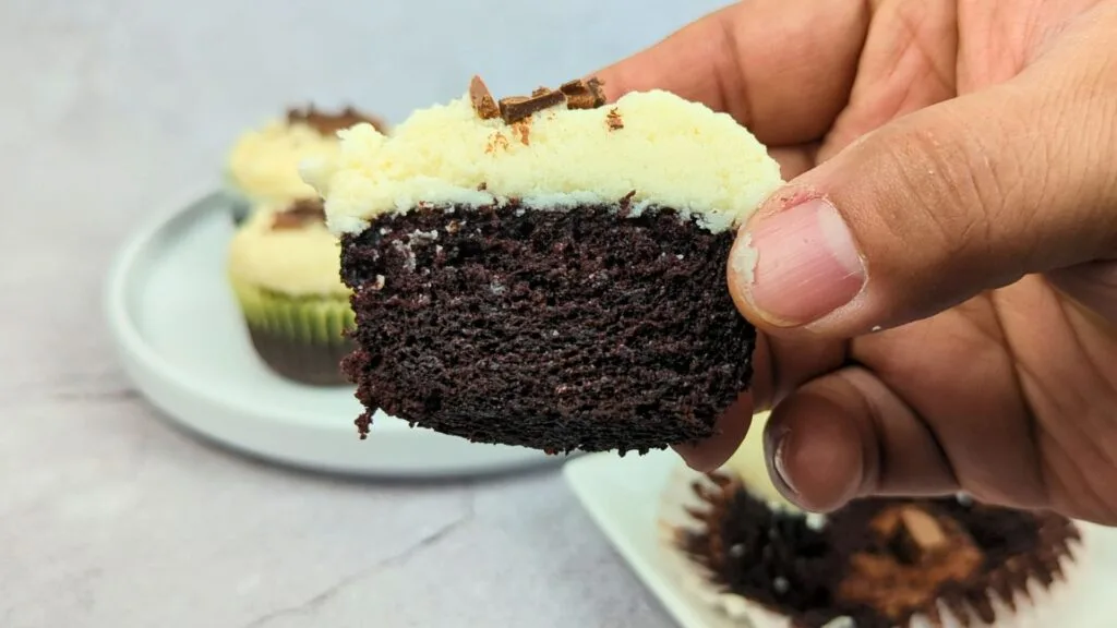 half cupcake from inside