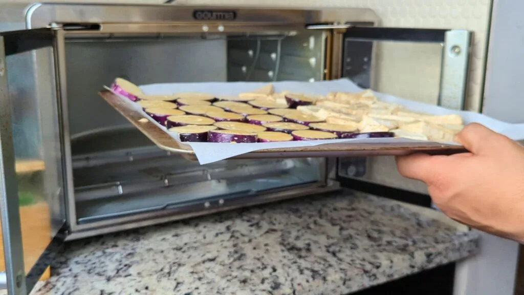 Air fry the eggplant