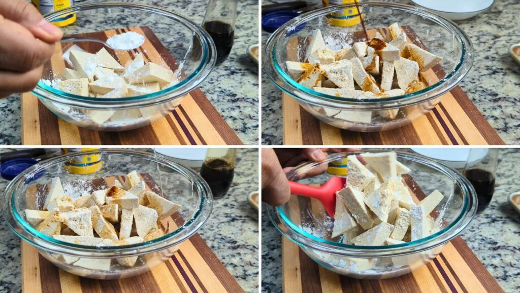 making batter for Tofu
