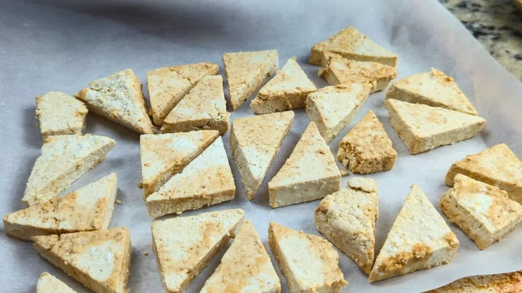 Transfer the Tofu on parchment paper