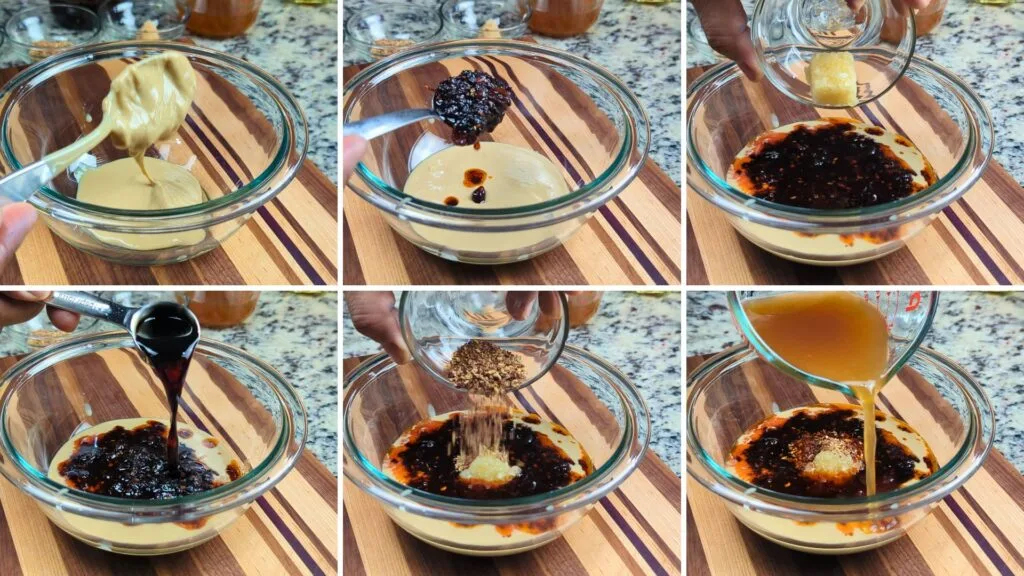 Mix the ingredients to make  sauces